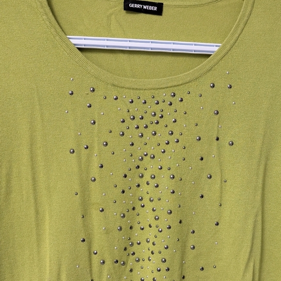 Gerry Weber green long sleeve Knit Top with studded embellishments - Picture 3 of 6